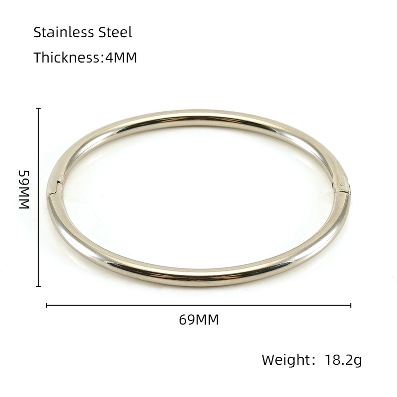 Minimalist Solid Color Stainless Steel 18K Gold Plated Titanium Steel Bangle In Bulk