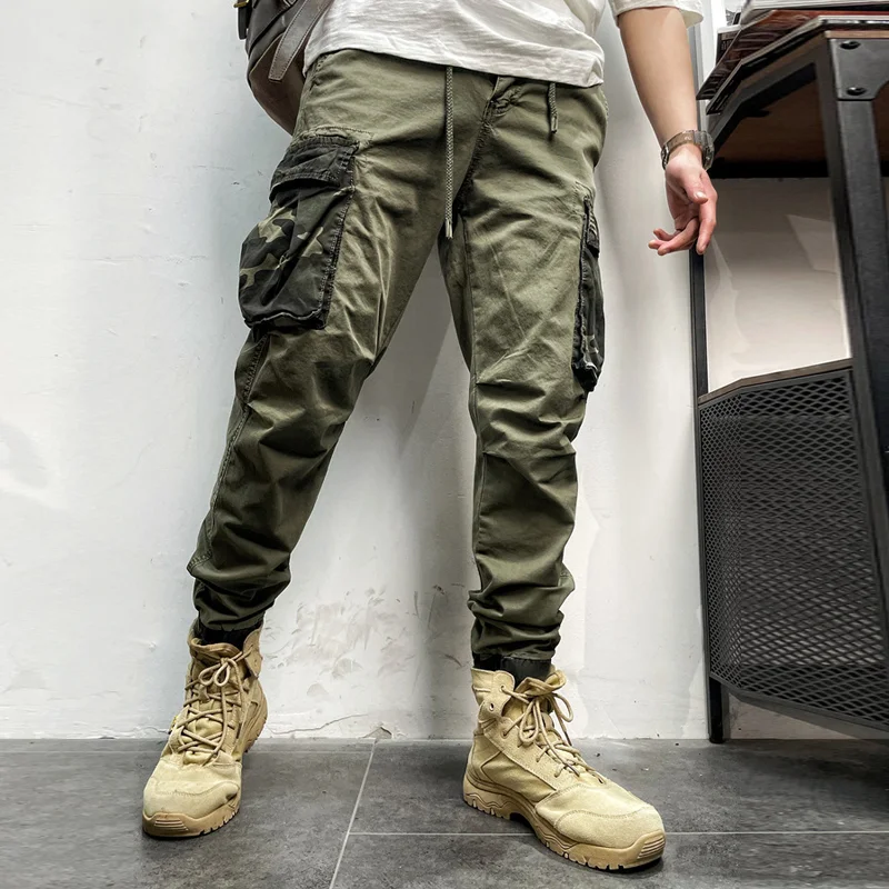 Men's Camouflage Pocket Drawstring Casual Cargo Pants
