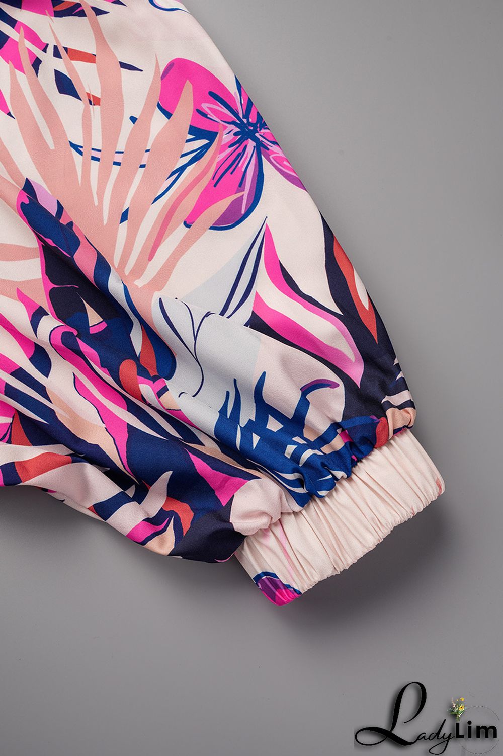 Rose Red Casual Print Backless Off the Shoulder Lantern Dress Dresses