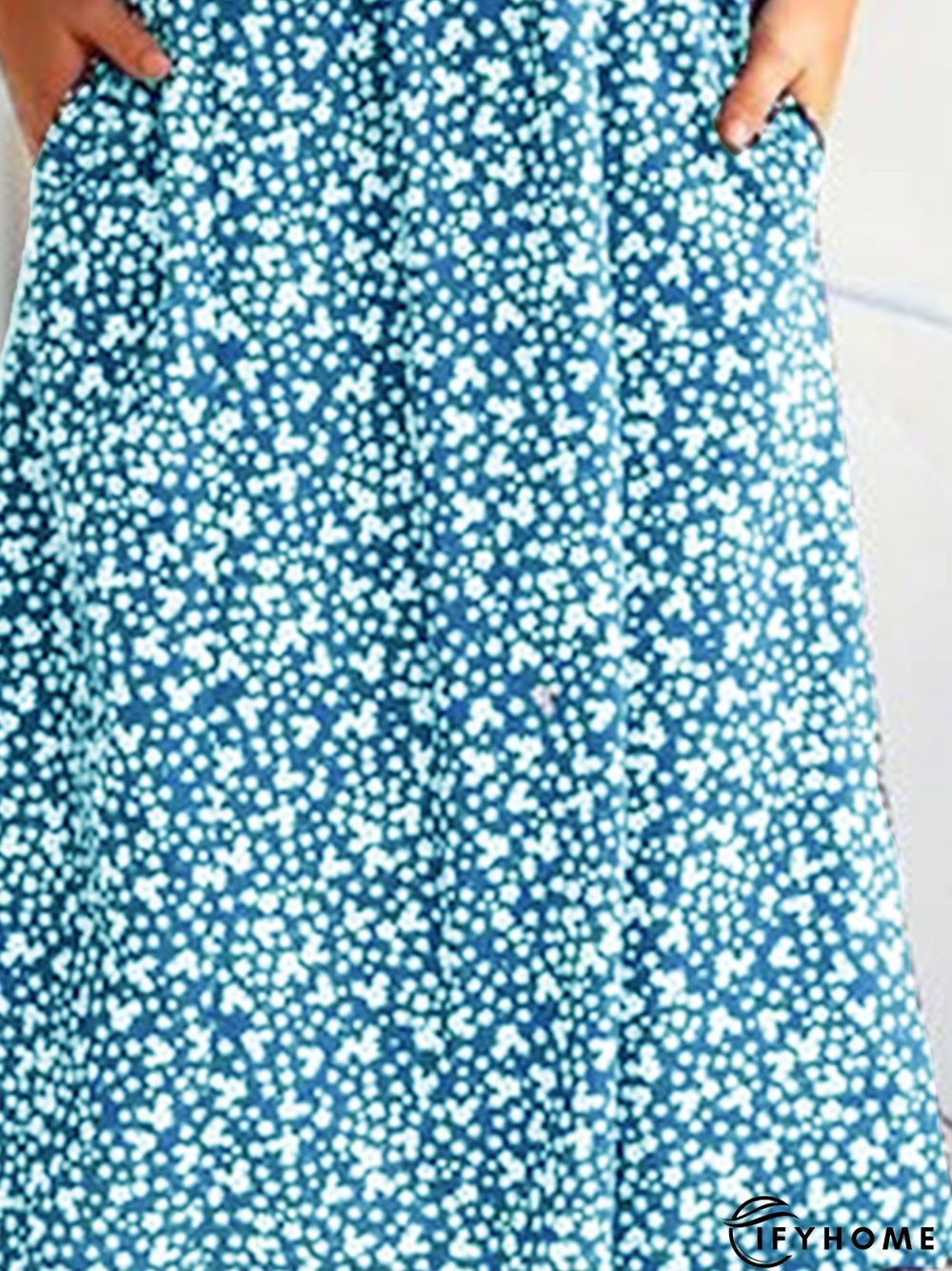 Women Summer Short Sleeve Casual Round Neck Polka Dots Dresses | IFYHOME