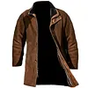 Men's Outdoor Mid-Length Double Layer Woolen Coat Jacket by Inlyline