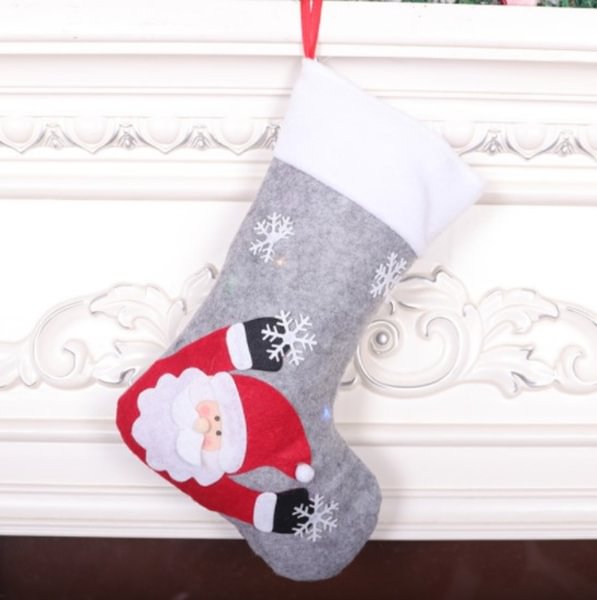 3Pcs/Se New Socks Christmas Decorations Cute Glowing Festival Stockings Pattern Socks Restaurant Decorative Tree Socks(3/1Pcs) - Shop Trendy Women's Fashion | TeeYours