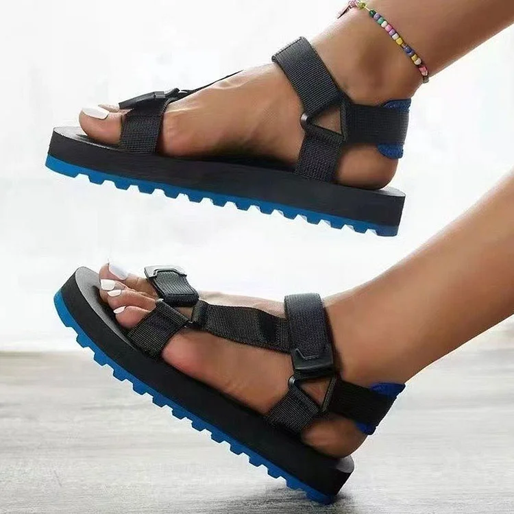 thick bottom Velcro colorful beach women's sandals