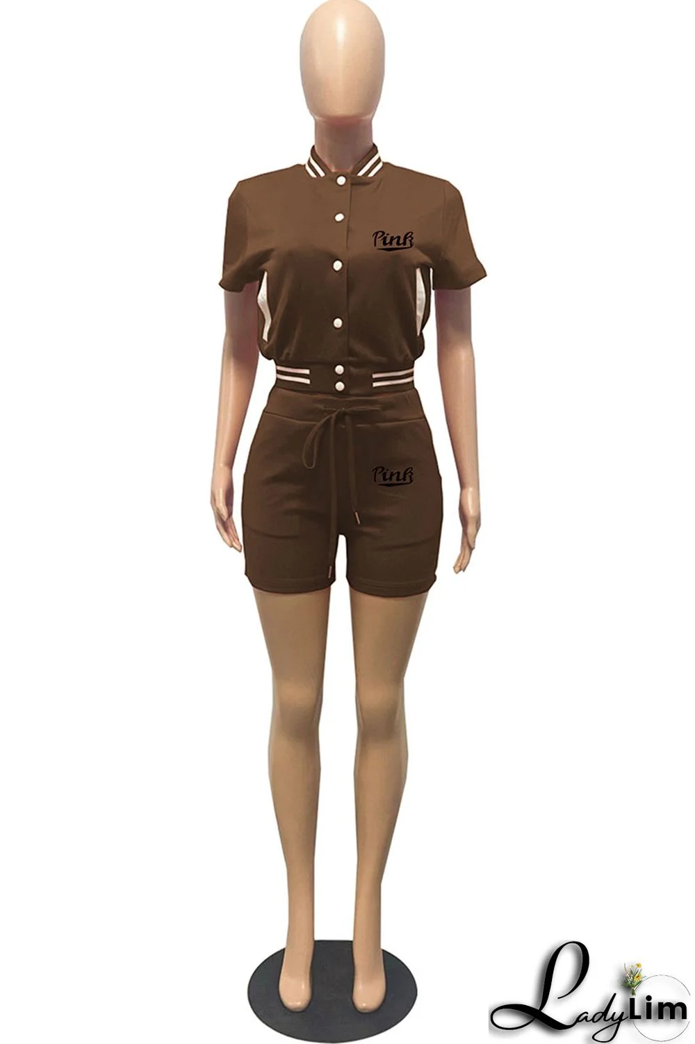 Black Casual Letter Print Patchwork O Neck Short Sleeve Two Pieces