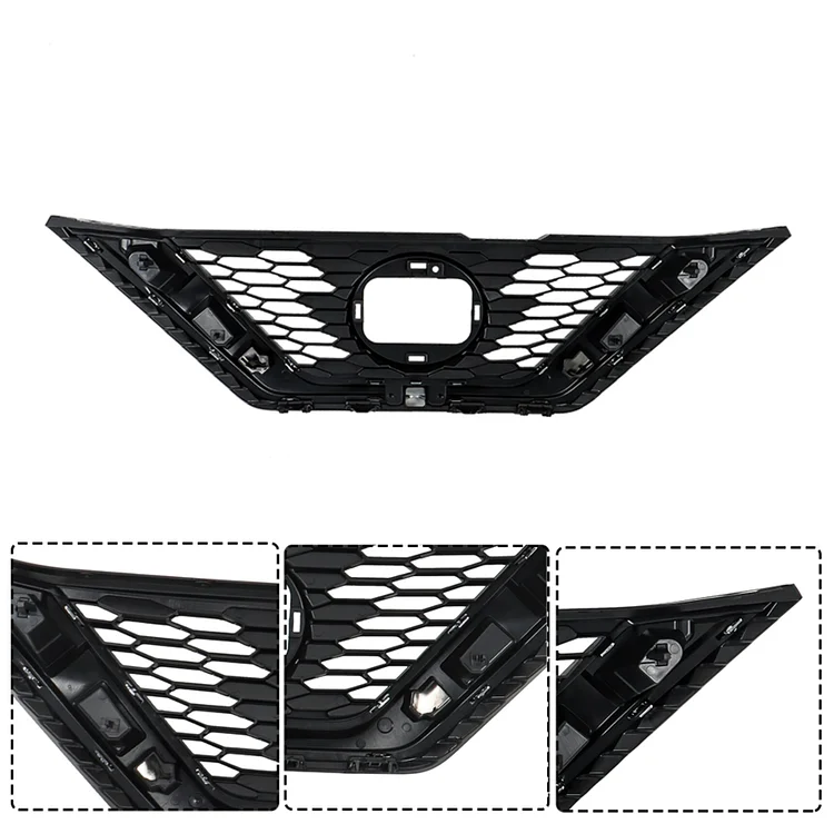 SEBLAFF Front Bumper Grille Chrome Assembly Grill Replacement for 2020 2021 Rogue Sport