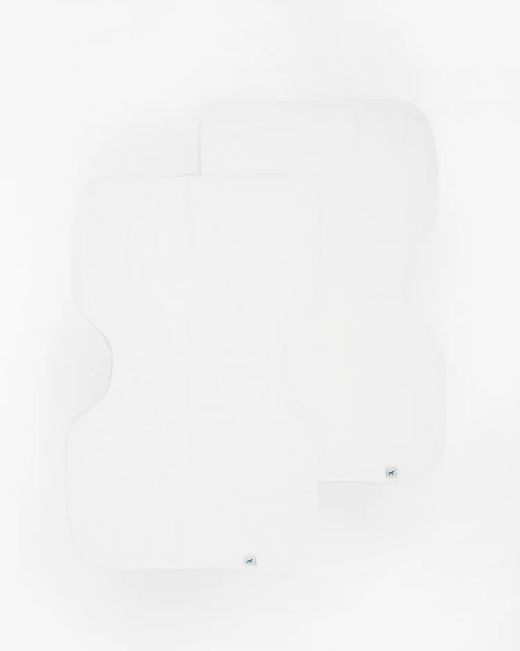 Organic Cotton Muslin Burp Cloth 2 Pack - White + White