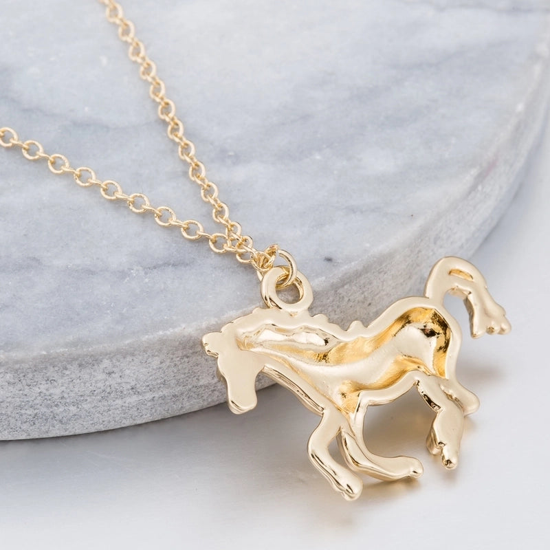 Fashion Korean Style  Horse Copper Plating Gold Plated Silver Plated Pendant Necklace