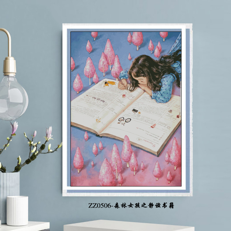 [ZZ0506-Forest Girl's Quiet Book]  Painting Fairy Cross Stitch
