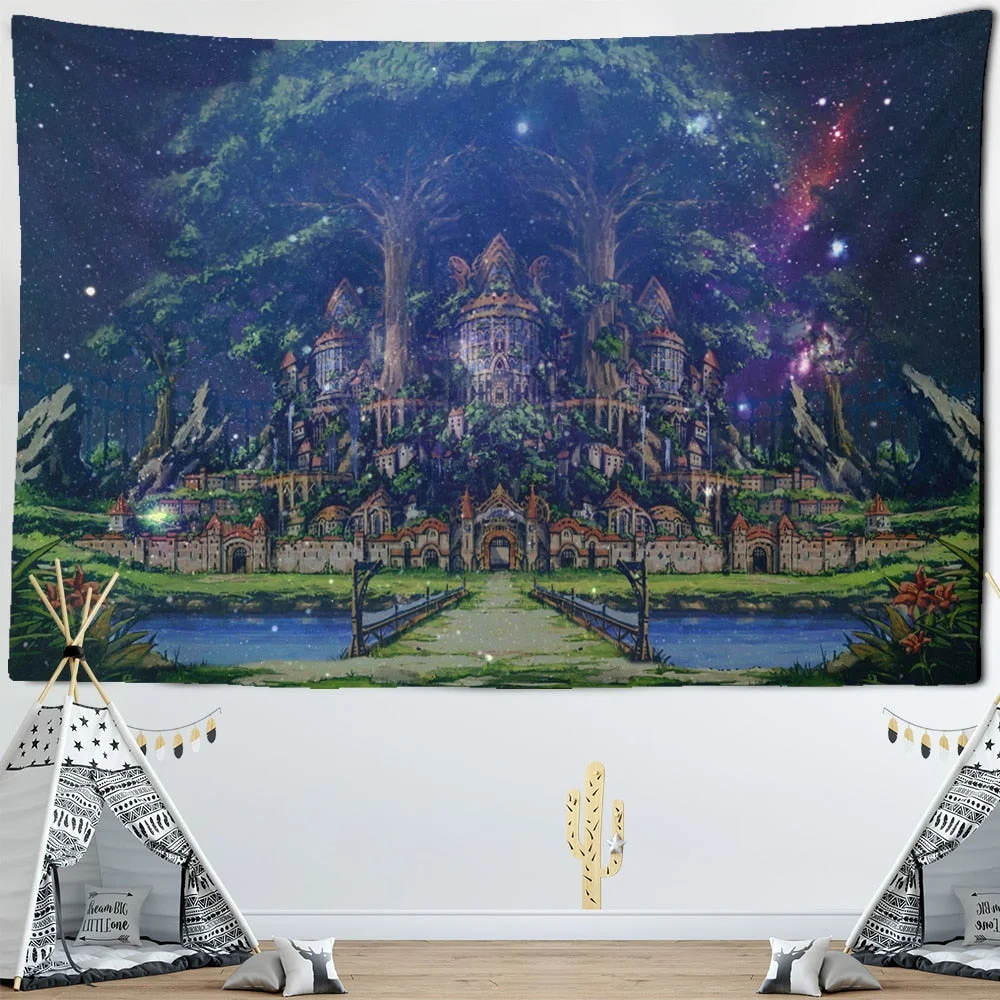 World Tree Tapestry 9 Sizes Wall Hanging Psychedelic Decorative Wall Carpet Bed Sheet Bohemian Hippie Home Decor Couch Throw