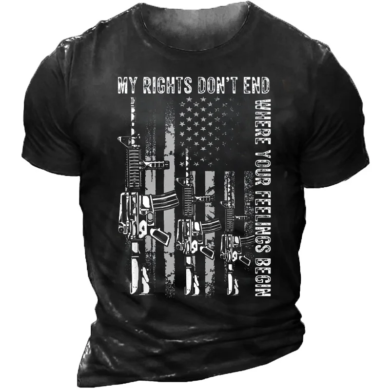 Men's Leisure Time Pattern Printed Short Sleeve T-shirt