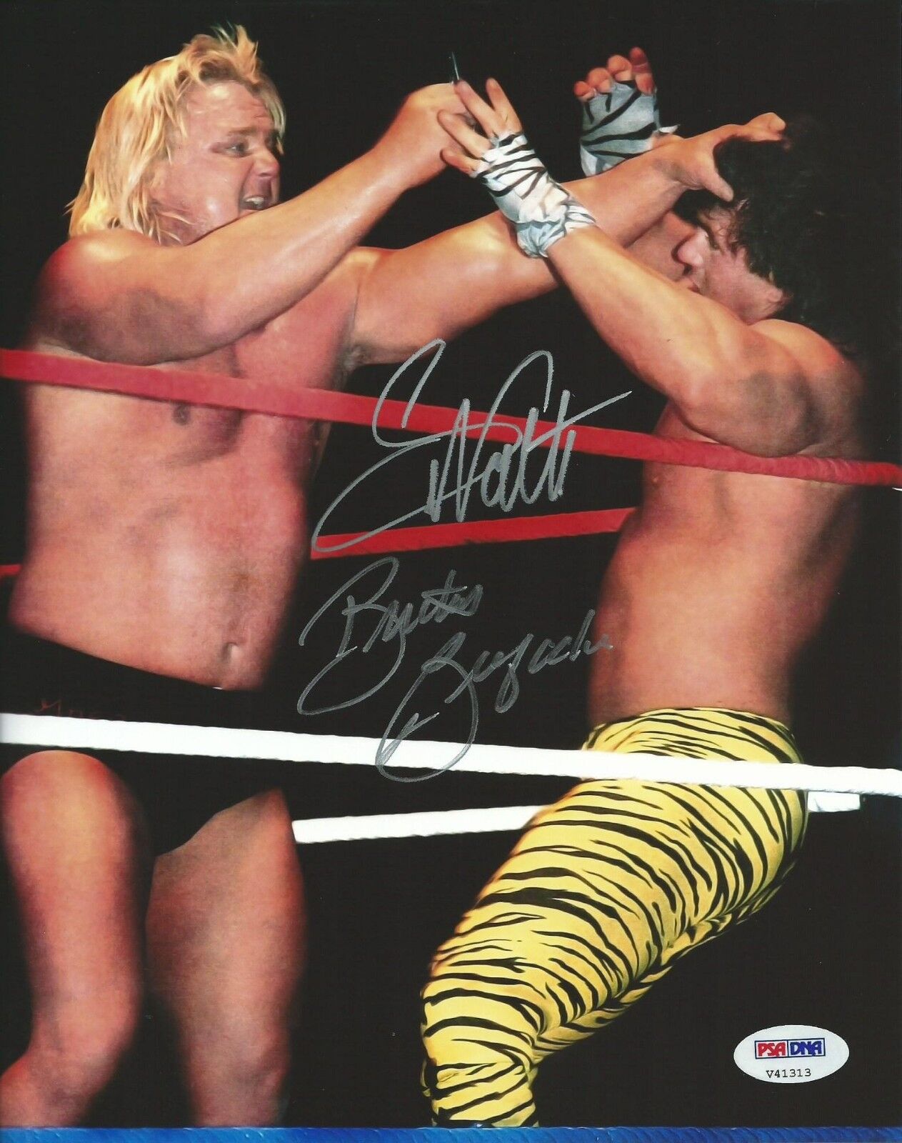 Brutus Beefcake & Greg The Hammer Valentine Signed WWE 8x10 Photo Poster painting PSA/DNA COA