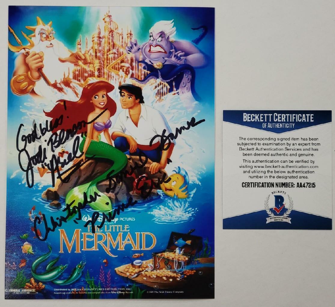 Jodi Benson Christopher Barnes signed Little Mermaid 5x7 Photo Poster painting Autograph BAS COA