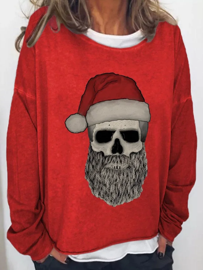 Women's  Skeleton Christmas Print Casual Long Sleeve Hoodie