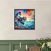 5D DIY Full Round Drill Diamond Painting Goldfish and Cat Home Decor 40x40cm