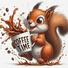 Coffee Squirrel-11CT Stamped Cross Stitch 40*40cm/15.75*15.75in tapestrymarket
