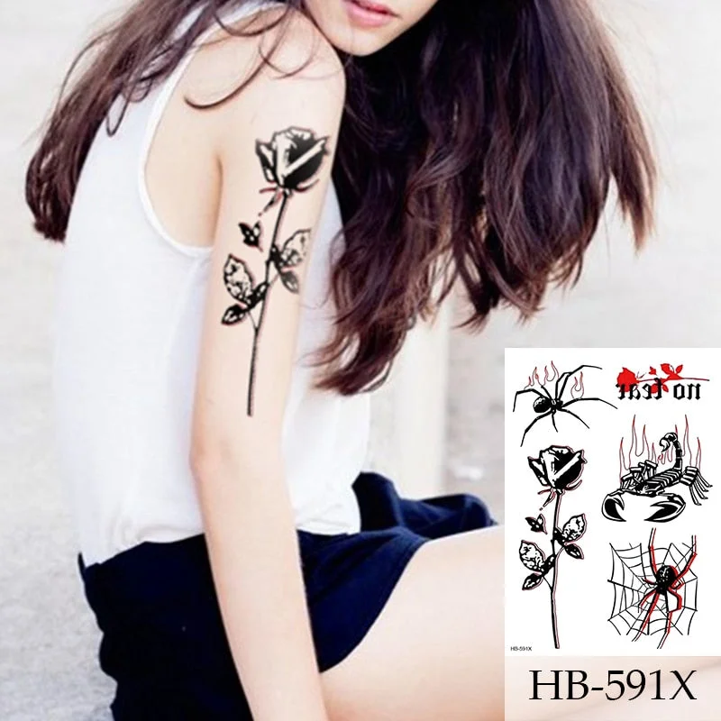 Peony Rose Temporary Tattoo Stickers,Women Body Art Tattoo,Girl Back Breast Tatoos Flower