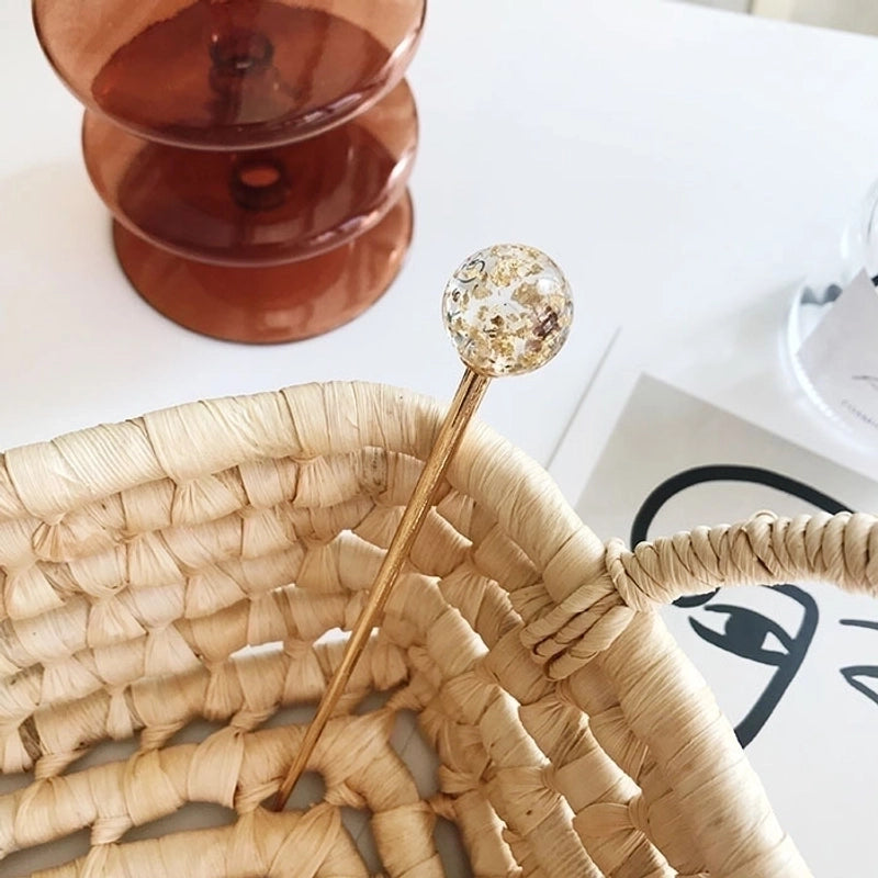 Minimalist Round Metal Plating Hairpin