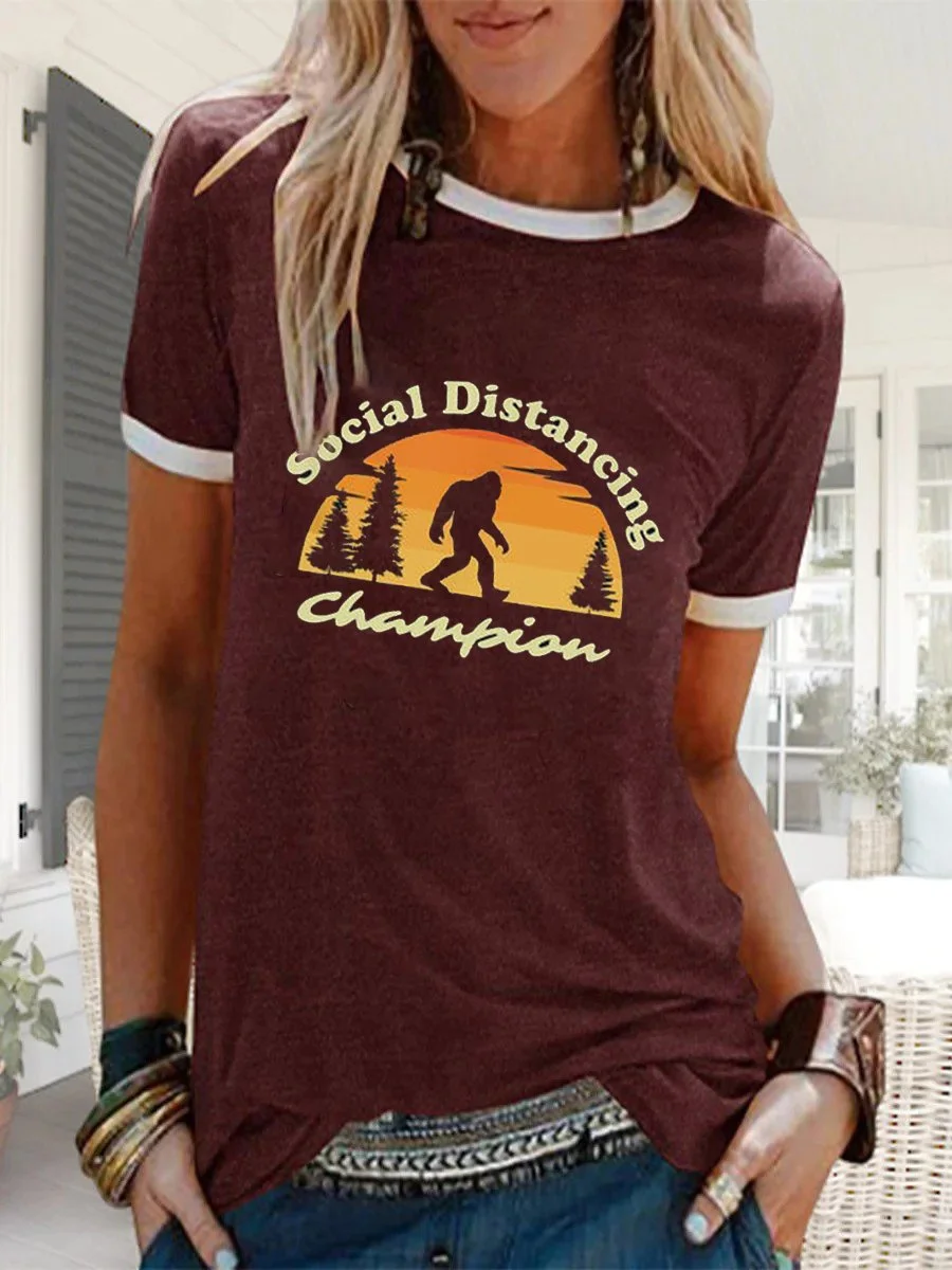 Social Distancing Champion Bigfoot  T-shirt