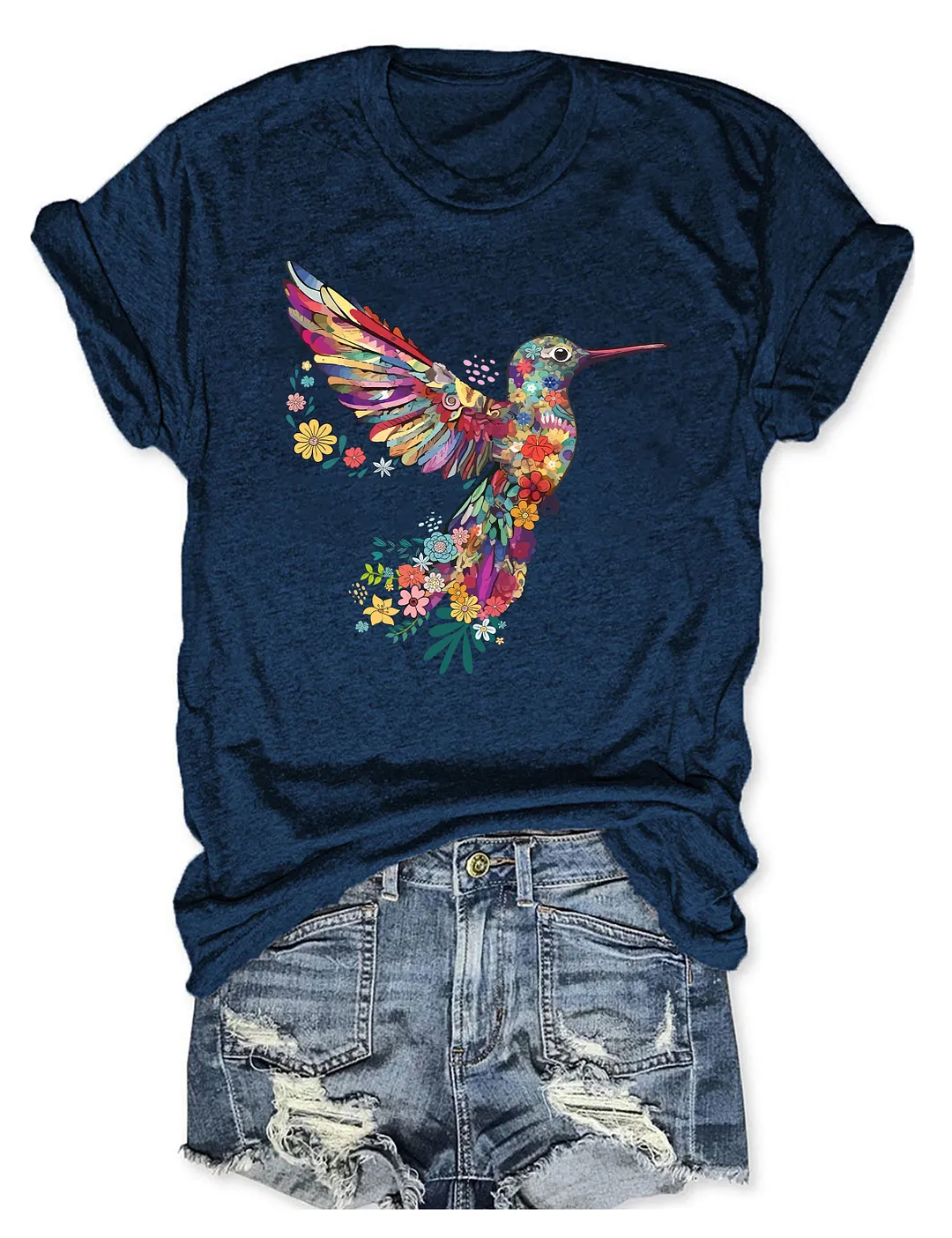 Floral Hummingbird Lover T-shirt