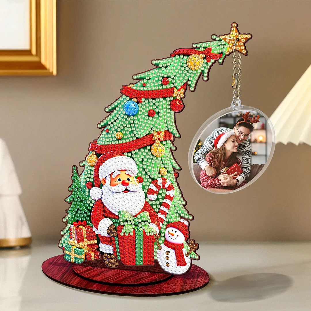 Photo Christmas Tree 5D DIY Diamond Art Tabletop Wood Decorations Ornament Kits
