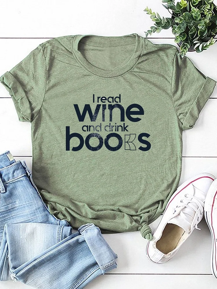 Bestdealfriday I Read Wine And Drink Books Women's T-Shirt 11115527
