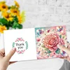 (US Local)6Pcs Love Rose DIY Diamond Painting Greeting Card 5D Drill Painting Card Kit