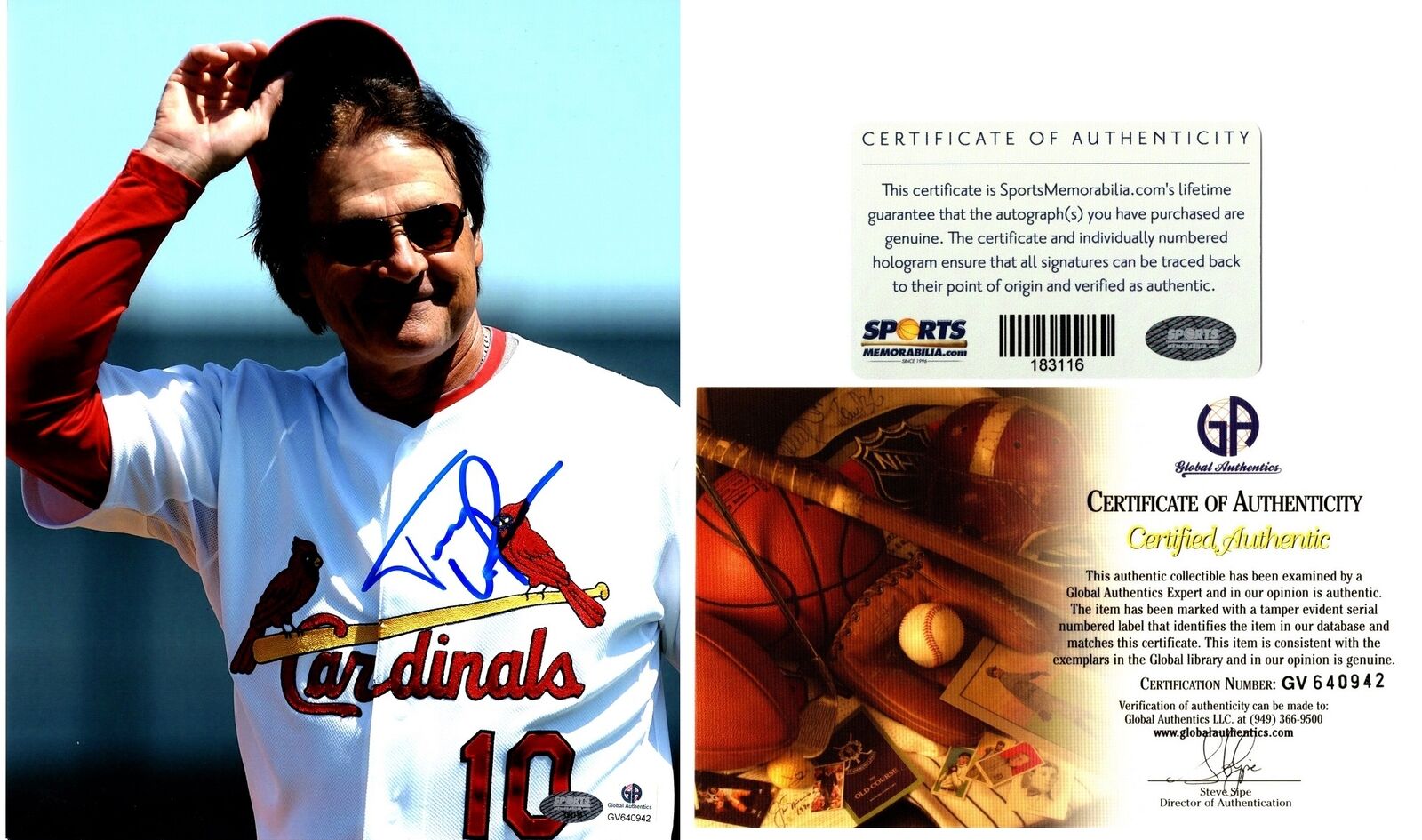 Tony LaRussa Signed - Autographed St. Louis Cardinals 8x10 inch Photo Poster painting - 2x COAs