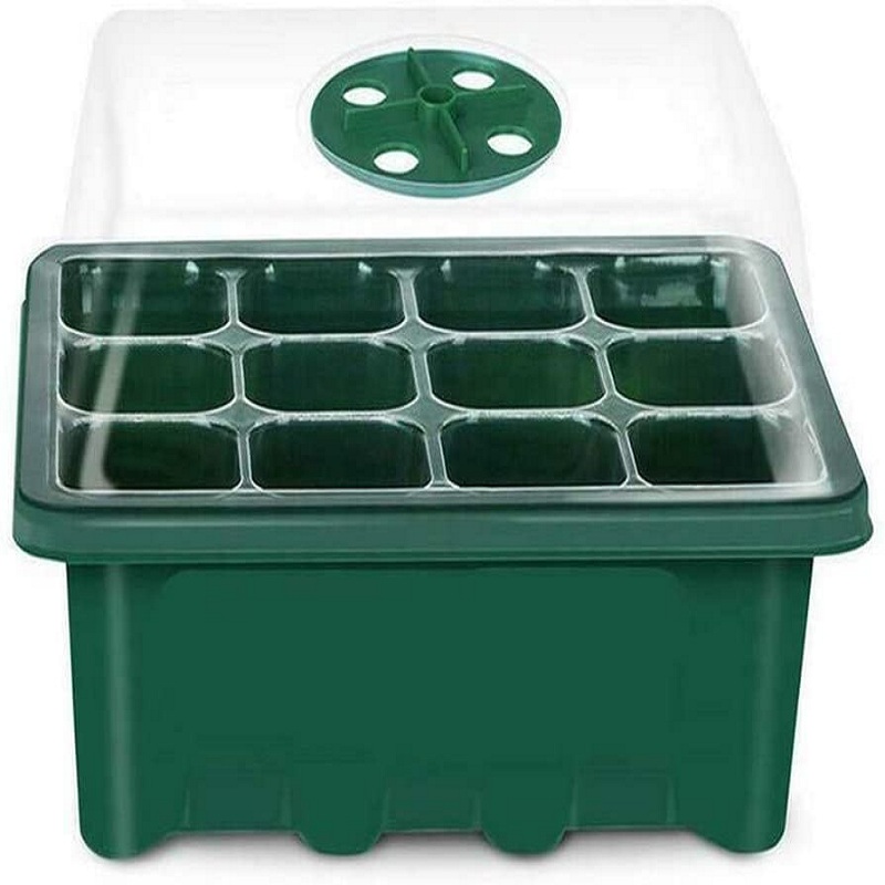 

12 hole plastic seedling box greenhouse box, Green, 501 Original