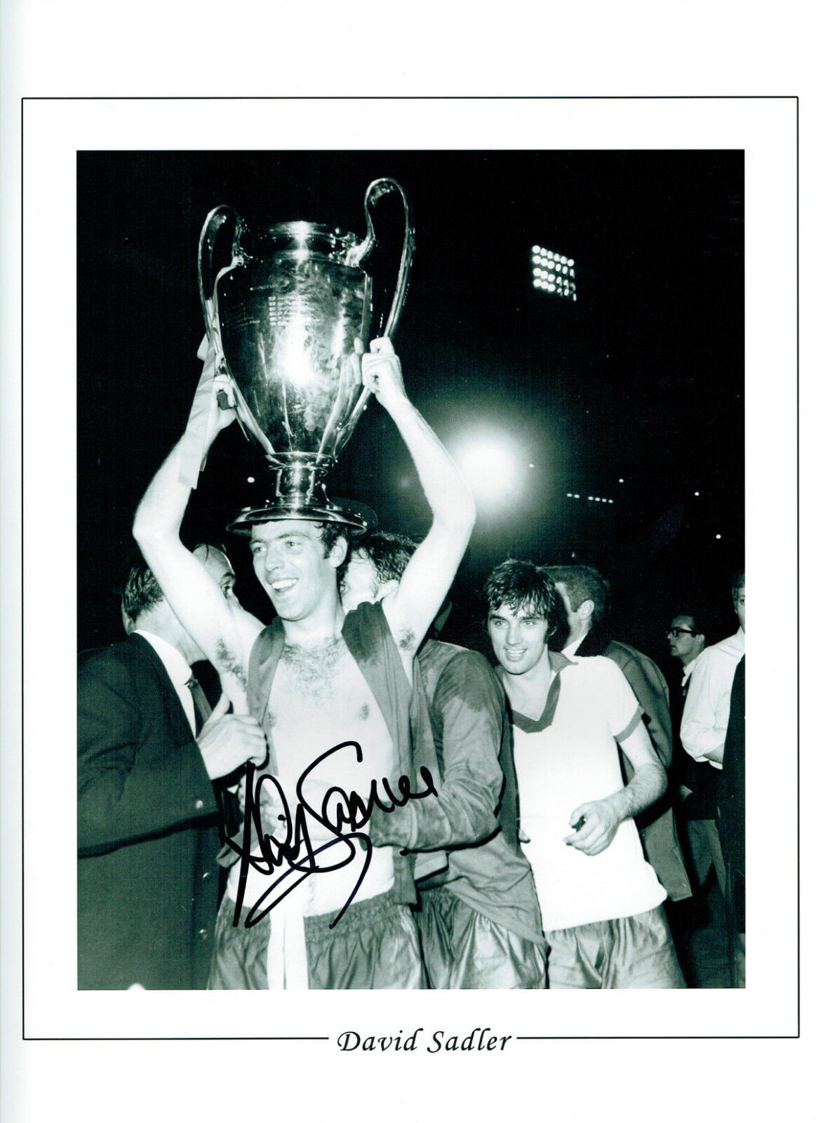 David SADLER Manchester United Signed Autograph European Cup 16x12 Photo Poster painting AFTAL