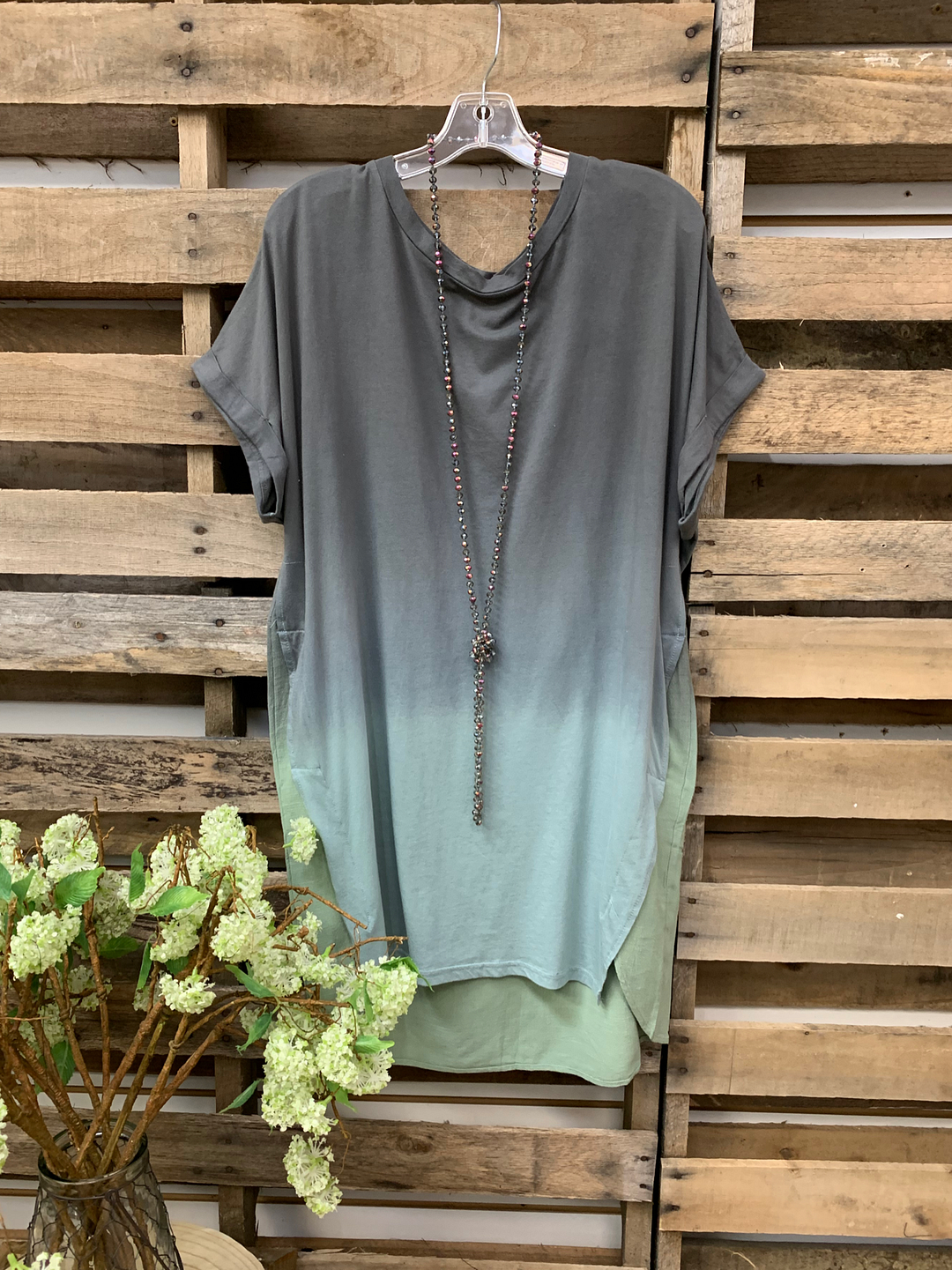 Gradient color casual short sleeve