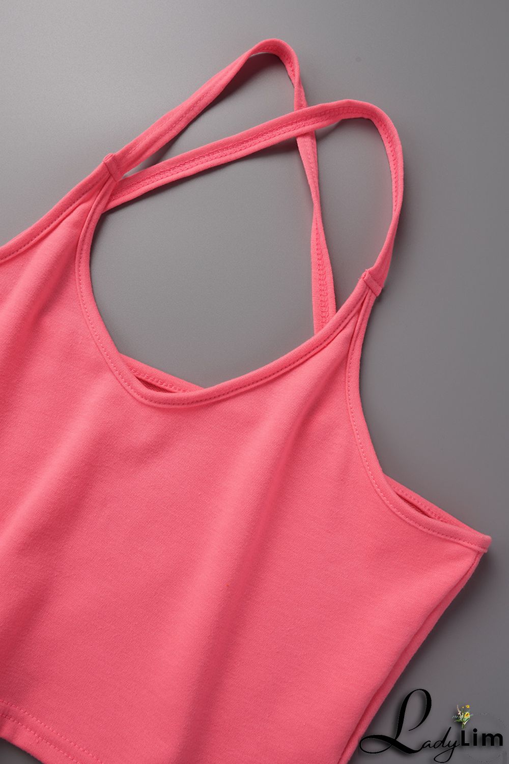 Yellow Casual Sportswear Simplicity Solid Bandage Vests Spaghetti Strap Sleeveless Two Pieces