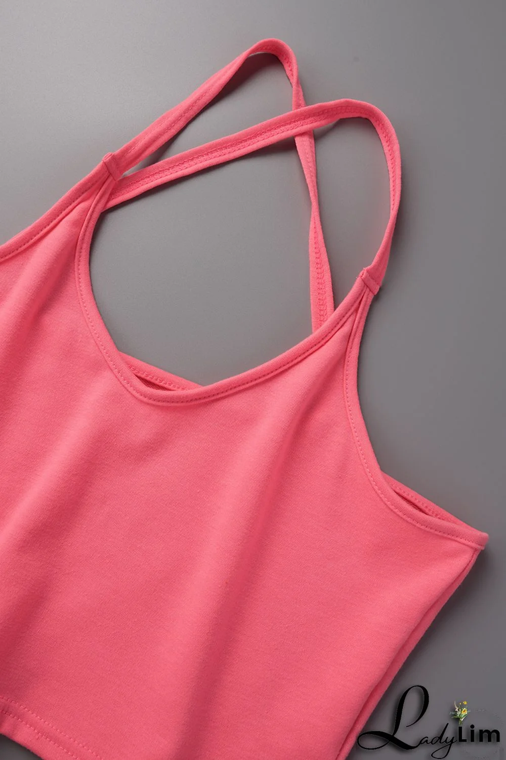 Yellow Casual Sportswear Simplicity Solid Bandage Vests Spaghetti Strap Sleeveless Two Pieces