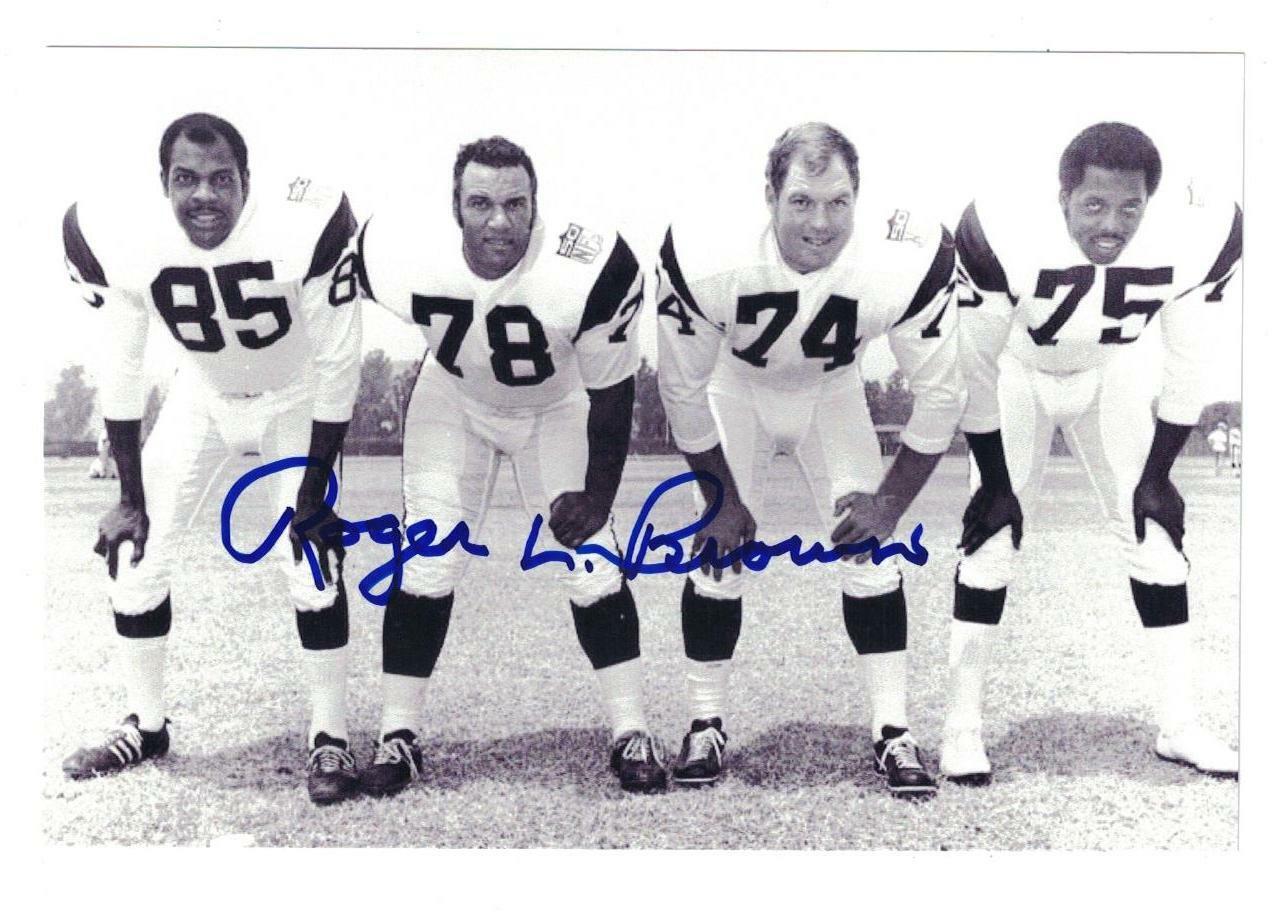 Roger Brown Signed Autographed 4x6 Photo Poster painting Detroit Lions Los Angeles Rams A