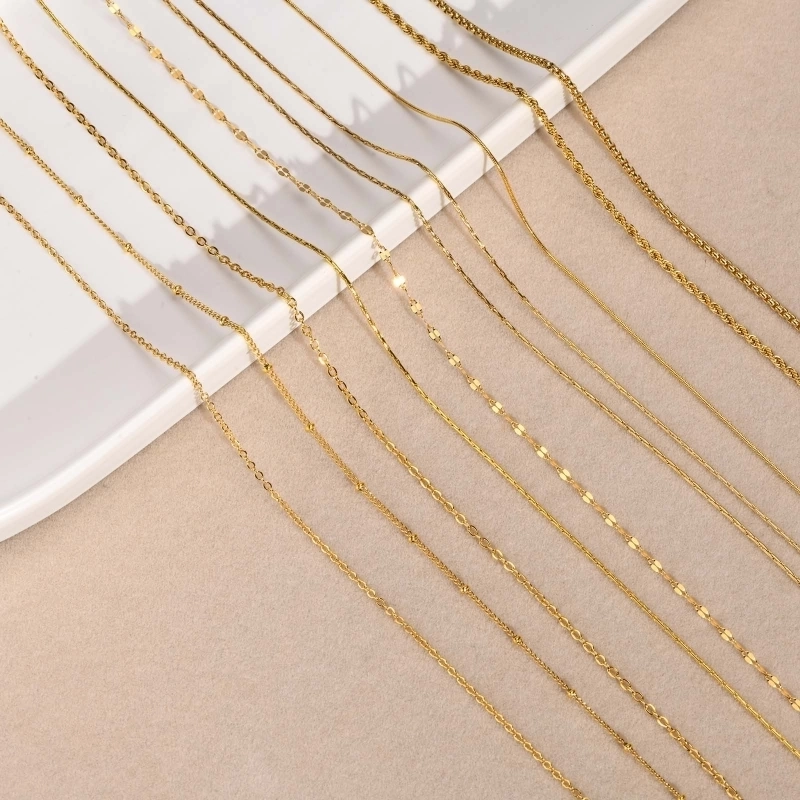 Casual Minimalist Solid Color 304 Stainless Steel 18K Gold Plated Necklace