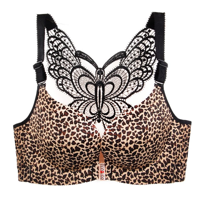 Big Size Front Buckle Beautiful Style Sexy Bra Butterfly Beauty Back C D E Cup Bra Without Steel Ring Easy Wear Underwear