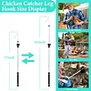 Chicken Catcher Leg Hook,37 to 63 in Hook for Catching Chickens with Telescopic Extension Pole Long Handle Animal Catcher Pole Heavy Duty Stainless Steel Tube Poultry Hook Fowl Catcher Sturdy