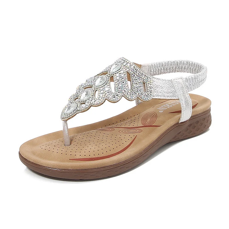Ladies' Bohemian Rhinestone Beach Sandals