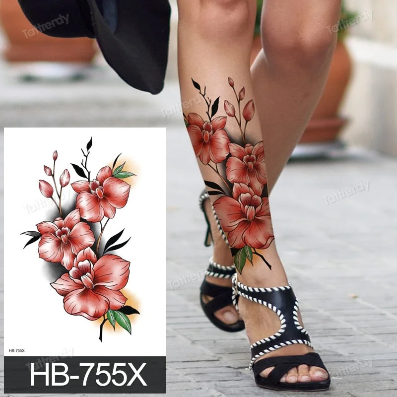 big tattoo anime tiger lion king head thigh leg temporary tattoo for women girls beauty sexy body art sticker tattoos waterproof