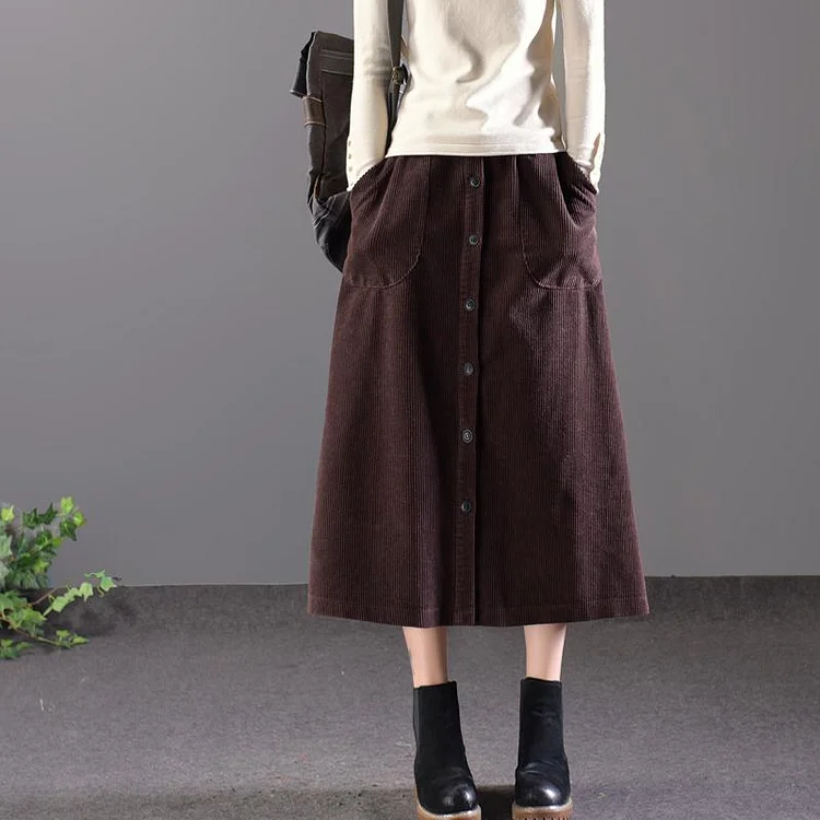 Women's Literary Corduroy Skirt