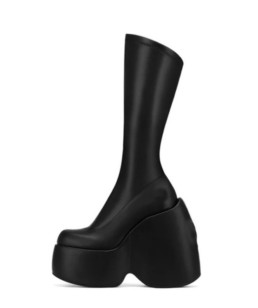 Yyvonne Women Motorcycle Boots Strange Style High Heels Platform Woman Over The Knee High Boots Party Club Platform Boots Platform Shoes