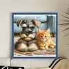 Schnauzer And Orange Cat-11CT Stamped Cross Stitch 40*40cm/15.75*15.75in tapestrymarket