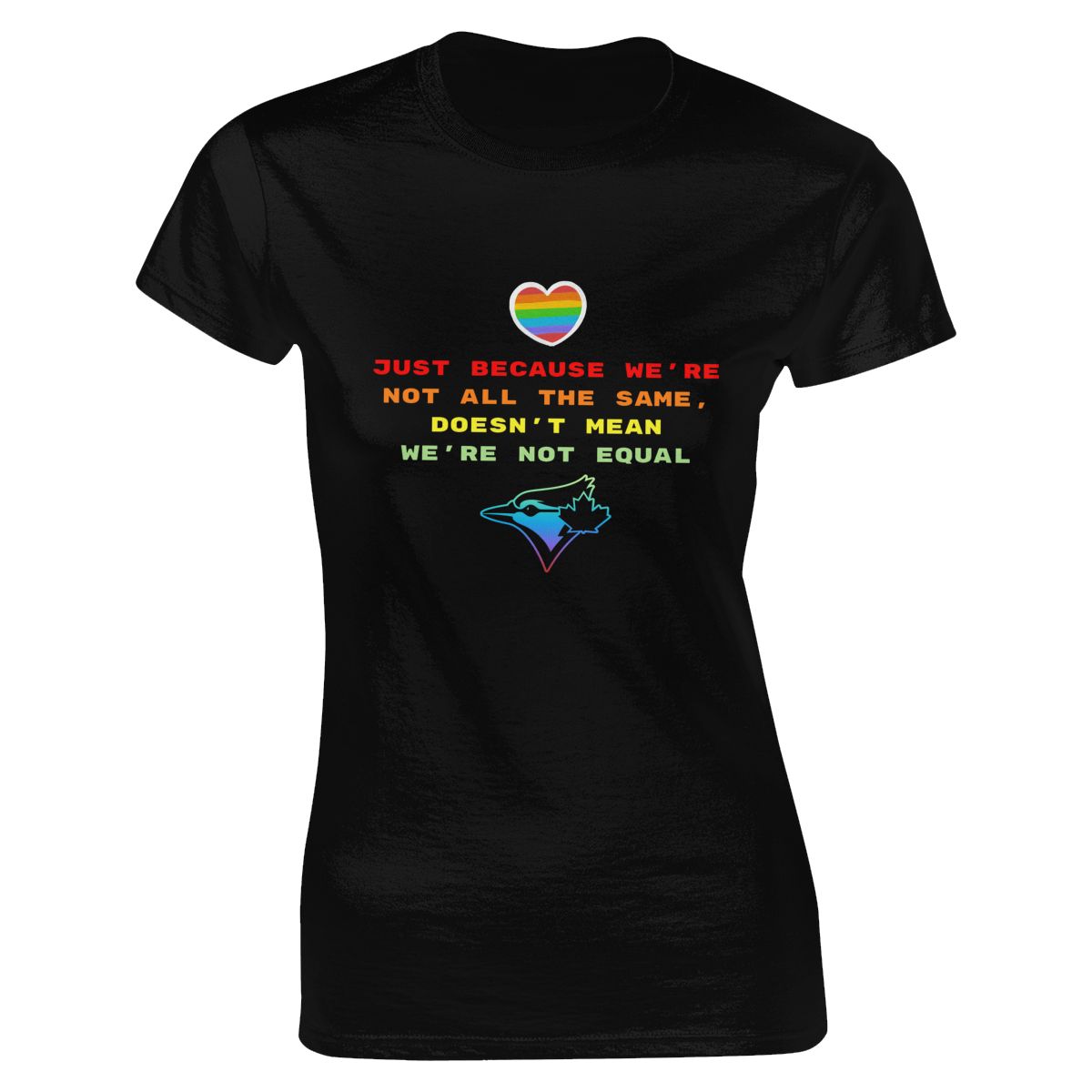 Toronto Blue Jays Rainbow Awareness Raising Women's Short-Sleeve Cotton Tee