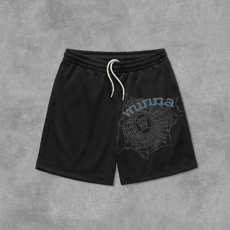 Spider Worldwide X Gunna Wunna Print Drawstring Mesh Shorts SOPULA