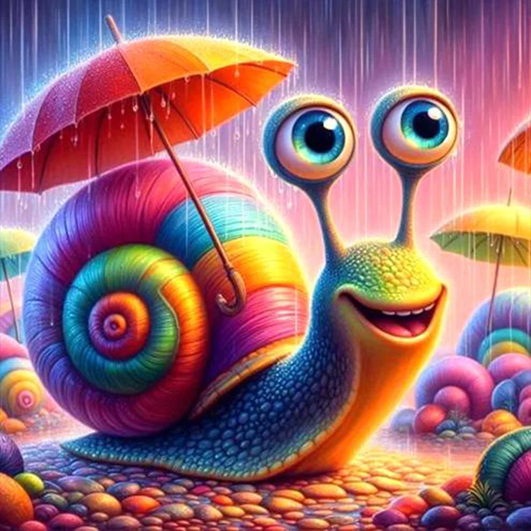 Rainbow Snail 30*30CM (Canvas) Full Round Drill Diamond Painting gbfke