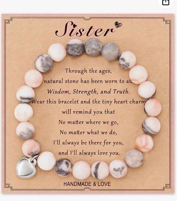 2 Pieces Retro Geometric Natural Stone Handmade Bracelets