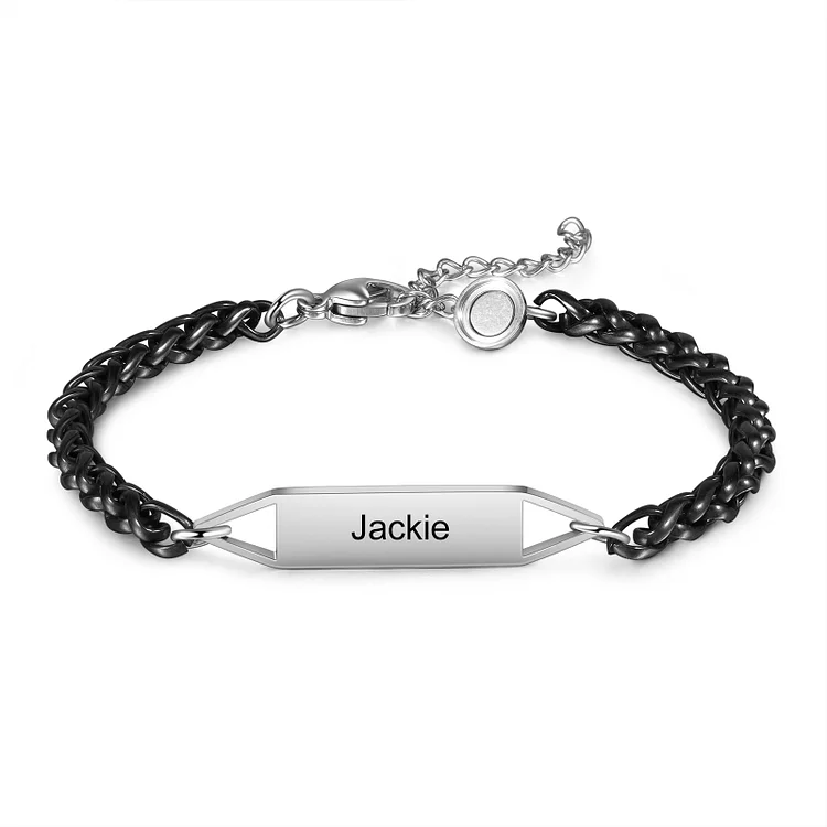 Personalized Cuban Chain Couple Magnetic Bracelets Custom Names Matching Bracelet Love Gifts