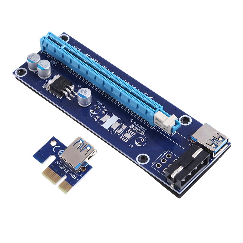 

PCI-E 1x to 16x Extender Adapter Card USB3.0 Data Cable Power Cable Kit, 501 Original