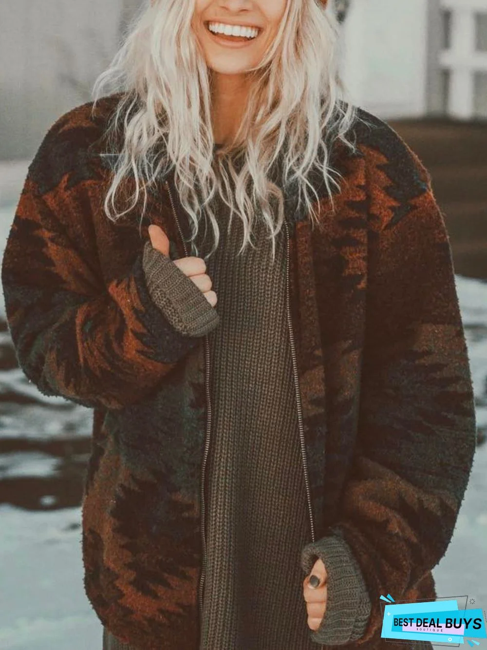 Vintage Floral-print Tribal Casual Jacket