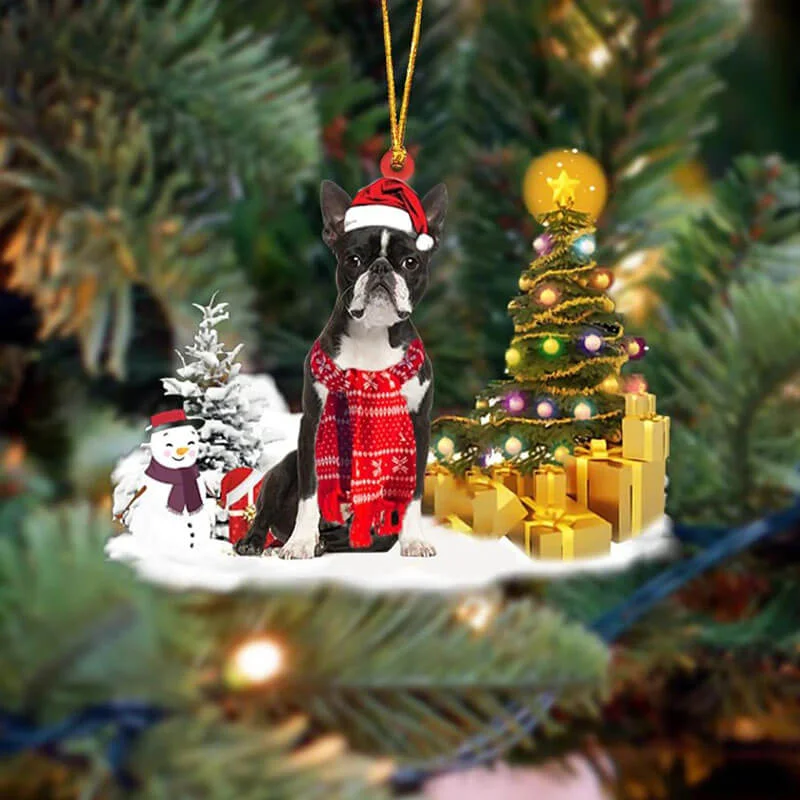 VigorDaily Boston Terrier Christmas Ornament SM020