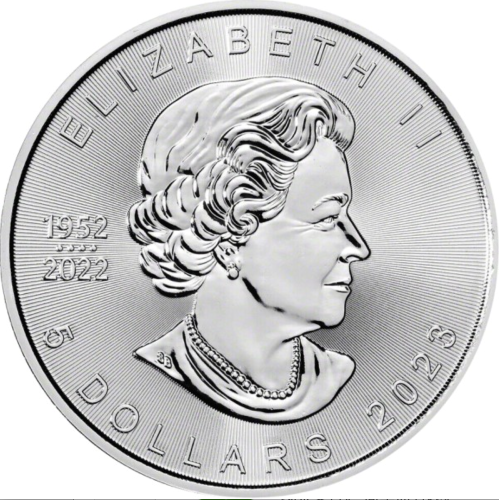 2023 Canadian Fine Silver Elizabeth II Maple Leaf $5 Coin